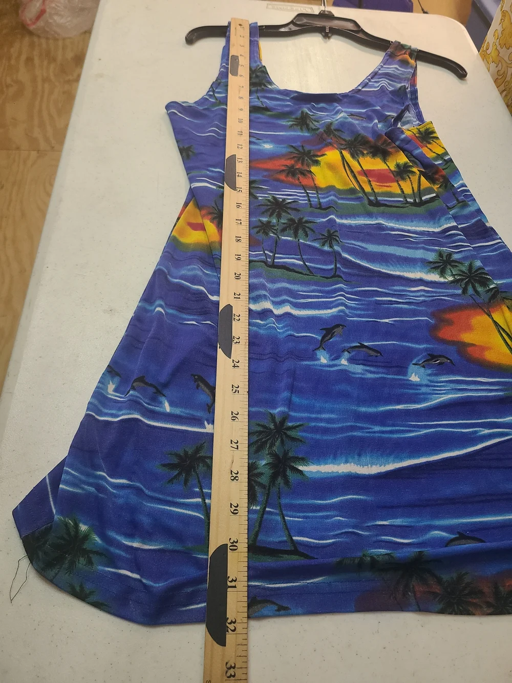 Vintage Cocos Family Tropical Dolphin Sunset Mini Dress XL